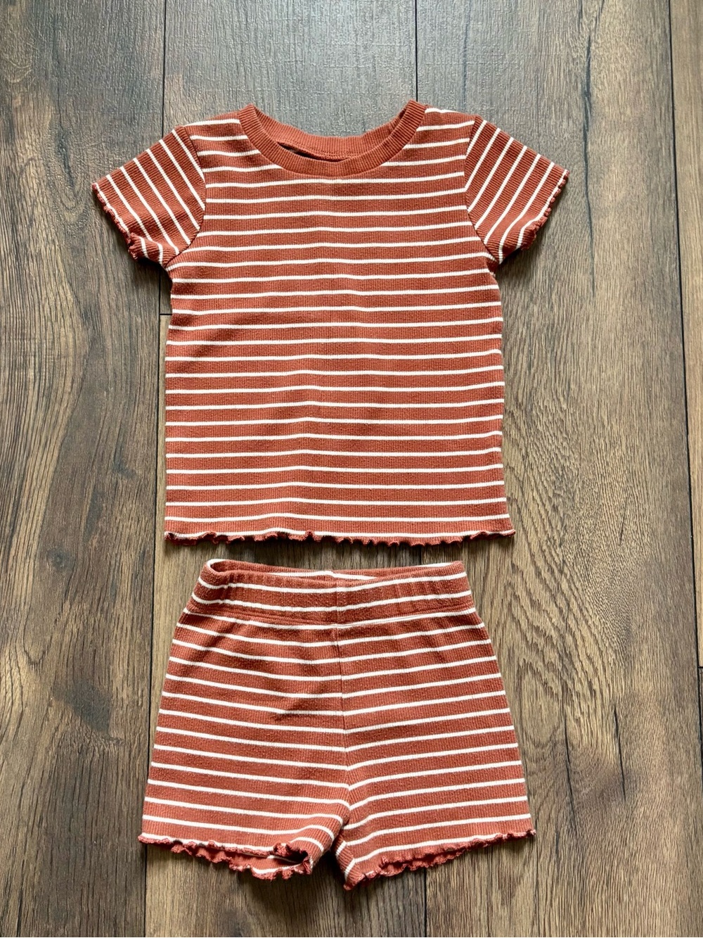 Little Co. Toddler Organic Cotton Striped Shorts Set
